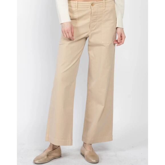 Nili Lotan Khaki Leon Boy Button Fly Straight Pants Size 4 - Picture 1 of 6